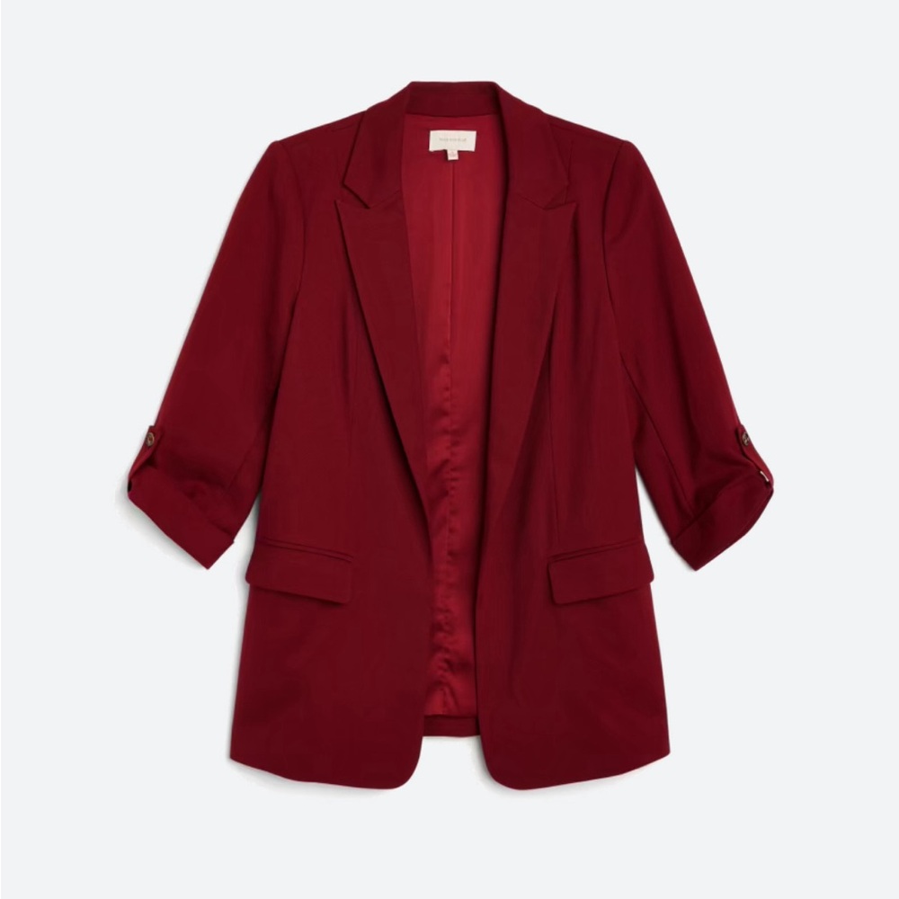 Skies Are Blue Oversized Burgandy Boyfriend Blazer Small